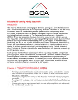 Responsible Gaming Policy Document